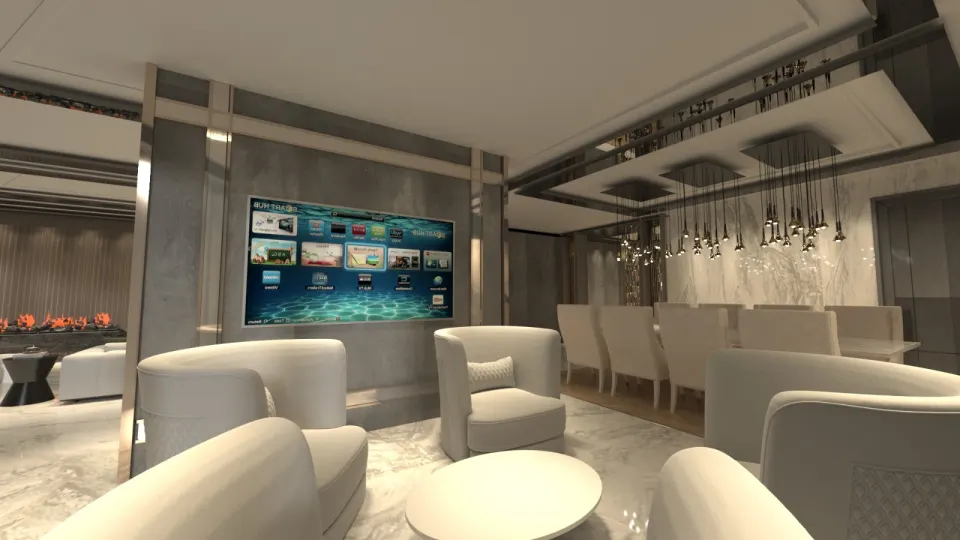 Otel Süiti Oturma Grubu – Krem Berjerler, Yuvarlak Sehpa